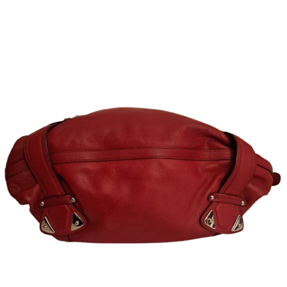 B. Makowsky Top Handle Buckle Detail Leather Slouchy Bag - Picture 9 of 11
